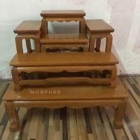 ราคา Nobpha9 โต๊ะหมุ่บูชาไม้สัก โต๊ะหมู่1ชุดรวมฐาน (12664194)