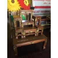ราคา Nobpha9 โต๊ะหมู่บูชาไม้สักแกะลายลงทอง 1 ชุดต่อ1 ออเดอร์ หมู่7หน้า5 (12664092)