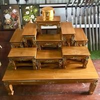 ราคา Nobpha9 โต๊ะหมู่บูชาไม้สักแกะลายลงทอง 1ชุดต่อ1 ออเดอร์ normal (12664183)