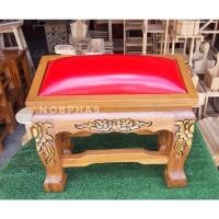 ราคา Nobpha9 โต๊ะกราบไม้สักแกะลายลงเหลืองโบราณ โต๊ะกราบพระไม้สักแท้ แดงเรียบ,หน้า7”นิ้ว (12664081)