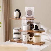 ราคา Loadingofficial-ชั้นวางของ วางแก้วน้ำหรือของตั้งโชว์ รุ่น 3 ชั้น สีไม้เข้ม (12730024)