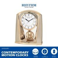 ราคา Rhythm Thailand นาฬิกาตั้งโต๊ะ RHYTHM นาฬิกาลูกตุ้ม สีทองทูโทน ทรงเลขาคณิต ระบบเดินเข็มของญี่ปุ่น 17.8x21.3 ซม. (10924182)