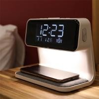 ราคา rin นาฬิกาดิจิตอล สีขาวพื้นเทา wireless charger plug in 6led รุ่น 215070602 (12431687)