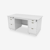 ราคา Luckyworld โต๊ะทำงาน ลิ้นชักซ้าย-ขวา หน้าโต๊ะอิพ๊อกซี่ DX-52 ขนาด 1.6 ม. สีเทาทราย (12498246)