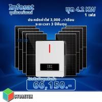 ราคา INFOSAT ชุดโซลาร์เซลล์ On/Off-Grid Hybrid Inverter 4200W พร้อมกับแผงโซลาร์เซลล์ Mono Half Cell 550W 8 แผง normal (12594392)