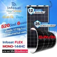 ราคา INFOSAT Solar Panel แผงโซลาร์เซลล์ แบบยืดหยุ่นได้ Flexible Solar 520W 6แผง normal (12594441)