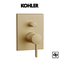 ราคา KOHLER ชุดฝาครอบและวาล์วผสมฝังกำแพงลงอ่างอาบน้ำและยืนอาบ Modulo รุ่น Contemporary สีบรอนซ์ปัดลาย (12187405)