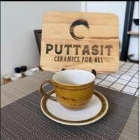 ราคา พุทธสิทธิ์เซรามิค ชุดแก้วกาแฟ + จานรอง เซรามิคสไล์ญี่ปุ่น ลายไม้ (12735442)