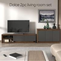 ราคา Tomato Home ชุดชั้นวางทีวีและตู้เก็บของ Dolce 2pc package ราคาส่งประกอบในกทมและปริมณฑล | ชั้นทีวีมินิมอล ตู้มินิมอล Set-D180-SB-วอลนัท (12654427)