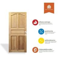 ราคา Thaiwoodmart ประตูภายใน ไม้จริง เรดวู้ด 5 ฟักปีกนก ขอบ 5 ไม่ทำสี เกรดสแตนดาร์ด 3.2x80x200 (cm) (12729141)