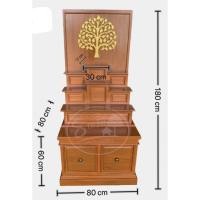 ราคา 8KARAT design โต๊ะหมู่บูชาโมเดิร์น ไม้สักแท้ 100% สีสักน้ำผึ้ง ลึก80ซม. ยาว80ซม. สูง180ซม (10453681)