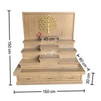 ราคา 8KARAT design โต๊ะหมู่บูชาโมเดิร์น วางพระ ฉากหลังใบโพธิ์ สีMaple2.11 สีMaple ลึก80ซม. ยาว150ซม. สูง150ซม (10453698)