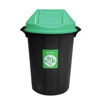 ราคา MODERN ถังขยะพลาสติก 112 ลิตร ฝาสวิง ฝาสีเขียว |BAI| ถังสีดำ (10523496)