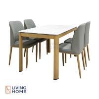 ราคา Livinghome Furniture โต๊ะอาหารท็อปหินอ่อน+เก้าอี้ 4-6 ที่นั่ง รุ่น Aida (ไอดา) กทม-ปริมณฑล ขนาด 4 ที่นั่ง (12736897)