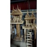 ราคา ckfonfon ศาลตายายและศาลพระภูมิไม้สัก ทรงบ้านแฝด งานดิบ (10716407)