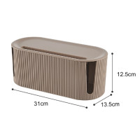 ราคา Have it กล่องเก็บสายไฟ ที่เก็บสายไฟ กล่องจัดสายชาร์จ กล่องเก็บอุปกรณ์ชาร์จมือถือ เก็บปลั๊กไฟ สายไฟไม่พันกัน ปลอดภัย 31 x13.5 x 12.5 cm. milk tea (10817870)