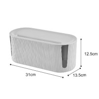 ราคา Have it กล่องเก็บสายไฟ ที่เก็บสายไฟ กล่องจัดสายชาร์จ กล่องเก็บอุปกรณ์ชาร์จมือถือ เก็บปลั๊กไฟ สายไฟไม่พันกัน ปลอดภัย 31 x13.5 x 12.5 cm. white (10817873)