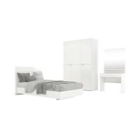 ราคา Index Living Mall Official Store ชุดห้องนอน รุ่นบลัง พื้นเตียงซี่ (ตู้เสื้อผ้า 3 บาน+โต๊ะเครื่องแป้ง) สีขาว ขนาด 3.5 ฟุต (10861875)