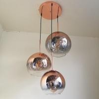 ราคา neolight-โคมไฟห้อยต่างระดับ ทรงกลม 3 หัว 3 ขนาด รุ่น 7009-3MGJ แถมหลอดไฟLEDแสงเหลือง rosrgold (10902505)