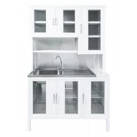 ราคา close ชุดครัวสำเร็จรูปโครงอลูมิเนียมพร้อมอ่างล้างจานแถมก๊อก sense-c120 ขนาด 120x53x190 ซม.สีขาว (12295512)