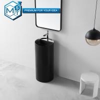 ราคา MST Basin Artificial Stone รุ่น BA-2135 อ่างล้างหน้า / อ่างล้างมือ หินสังเคราะห์ แบบตั้งพื้น Black 400*400*870 มม Modern (10832150)