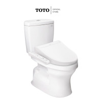 ราคา TOTO สุขภัณฑ์สองชิ้น 4.8/3 L พร้อมฝารองนั่ง WASHLET รุ่น CST340UW2R1 สีขาว (12707595)