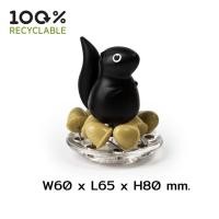 ราคา Qualy(ควอลี่) Squirrel & Acorn Pin Holder + Push Pin เข็มหมุดติดบอร์ด พร้อมที่เก็บ ดีไซน์ กระรอกน้อย Black (12273482)