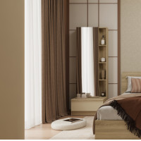 ราคา Wardrobe Decor โต๊ะเครื่องแป้งแบบยืน รุ่น Hannie ขนาด 60 ซม. สีไม้อ่อน (60x40x168.5 cm.) แบรนด์ KONCEPT FURNITURE (12676561)