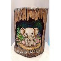 ราคา ปั้นแปะ by เก๋เก๋ เก้าอี้จากขวดน้ำพลาสติก รุ่นช้างไทย สีลายไม้ ช้างนั่งเล่น (12736665)