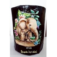 ราคา ปั้นแปะ by เก๋เก๋ เก้าอี้จากขวดน้ำพลาสติก รุ่นช้างไทย ช้างน้อยชมสวน สีดำ (12736661)