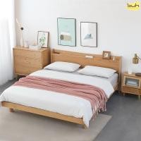 ราคา SUH เตียงนอนรุ่น Hyllot Bed ไม้โอ๊ค สีตามธรรมชาติของไม้โอ๊คแท้ King Size 6 ฟุต [187x214x89 CM] Minimal Design (10134151)