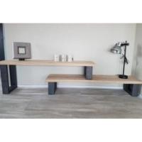 ราคา ชั้นวางทีวี สไตล์โมเดิร์นลอฟท์ ไม้จริง สวย เท่ เรียบง่าย Old pine,40×150cm.2ตัว (10709463)