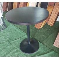 ราคา DD CHALOENCHAI FURNITURE โต๊ะร้านอาหารไม้จริง โต๊ะร้านกาแฟไม้จริง ขากลมขาว ไม้กลม60cm สีดำลายไม้ (12012763)