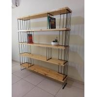 ราคา DD CHALOENCHAI FURNITURE ชั้นวางของไม้จริง ไม้สน โครงเหล็ก สไตล์โมเดิร์น 30x180x165cm สีไม้สนขาว (12472501)