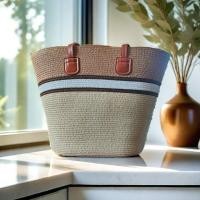 ราคา บ้านรักษ์สาน กระเป๋าสาน สะพายข้าง ใบใหญ่ บุผ้า มีซิป มี 3 ลายให้เลือก ทรงสวยมาก แบบ 11 (12737890)