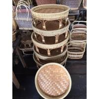 ราคา บ้านรักษ์สาน ขันโตก หวายแท้ งานระเอียด มีหลายขนาด 24 นิ้ว.. (12738846)