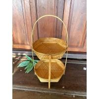 ราคา บ้านรักษ์สาน ชั้นกระด้ง ชั้นวางของ ชั้นวางขนม วางผลไม้ วางหอม กระเทียม เครื่องปรุง 12“/หกเหลี่ยม.. (12738728)