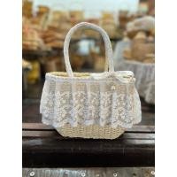 ราคา บ้านรักษ์สาน กระเป๋า สานจากเชือก และสานจากหวายแท้ แต่งลูกไม้ แต่งขนมิ้ง มีบุผ้าด้านใน แบบ 3 (12737815)