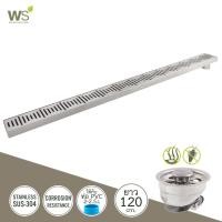 ราคา WS ตะแกรงกันกลิ่น รางระบายน้ำ สแตนเลส304 Floor Drain TSD-F 120 cm. (12628979)