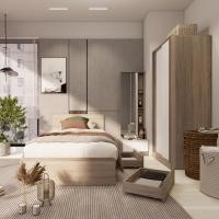 ราคา Looms ชุดห้องนอน ขนาด 3.5 ฟุต รุ่น PERCY + RONALD-B + SACHA สีโซลิดโอ๊คตัดสีขาว แบรนด์ LOOMS (12745829)