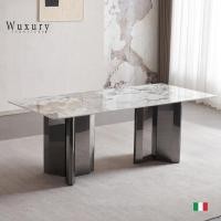 ราคา Wuxury Furniture โต๊ะทานข้าว โต๊ะกินข้าว modern โครงสแตนเลส304 TOPหิน ส่งฟรี รุ่น 140*80*75 cm (12749493)