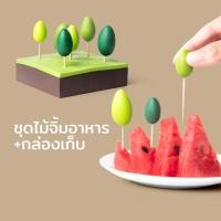 ราคา Qualy(ควอลี่) Forest Party Fork ไม้จิ้มอเนกประสงค์ เซ็ต 6ชิ้นไม้จิ้มอาหารพร้อมกล่องใส่ ดีไซน์ ป่าไม้ normal (12275156)