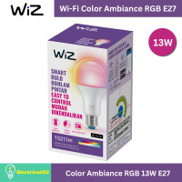 ราคา WiZ Color Ambiance RGB หลอดไฟอัจฉริยะ เปลี่ยนสีได้ 16 ล้านสี 13W ขั้ว E27 (12750451)