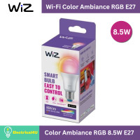 ราคา WiZ Color Ambiance RGB หลอดไฟอัจฉริยะ เปลี่ยนสีได้ 16 ล้านสี 8.5W ขั้ว E27 (12750446)
