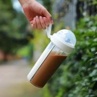 ราคา callingbrown Home cafe แก้ว 2ช่อง 600ml ฝาหลอด แก้วน้ำ แก้วมินิมอล แก้วพลาสติก คาเฟ่ แก้ว2ช่อง 600ml (12751310)