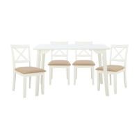ราคา Index Living Mall ชุดโต๊ะอาหาร 4 ที่นั่ง รุ่นเฟมมี่ สีขาว (12364358)