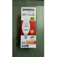 ราคา TOSHIBA SHINING หลอดไฟ หลอดเทียน CANDLE LED 3W ขั้ว E14 แสง WARM / RETRO 4W แสง WARM / ปิงปอง 3W แสง DAY / WARM SH CANDLE E14 3W ส้ม (12751537)