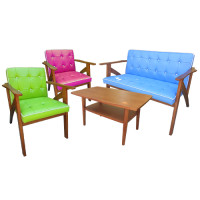 ราคา reaw ชุดโซฟาวิเทจ 4 ชิ้น เลิฟซีท 1 อาร์มแชร์ 2 โต๊ะกลาง 1 สองที่นั่ง 1 ตัว หนึ่งที่นั่ง 2 ตัว เลือกสีได้ (10266096)