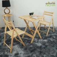 ราคา Baanmainicha ชุดโต๊ะกาแฟ โต๊ะอาหาร พับได้ 2 ที่นั่งโต๊ะ1+เก้าอี้2 ชุดโต๊ะกาแฟ (เหลี่ยม) 60cm (10444155)