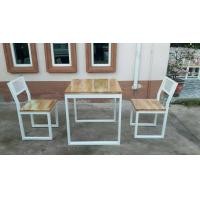 ราคา ร้านหนุ่มโต๊ะไม้ ชุดโต๊ะไม้ขาเหล็กสไตล์loft สีธรรมชาติ 60x60 CM (10565841)